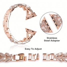 Add Bling To Your Watch With Our Metal Band - Compatible With Watch Series 8/7/6/5/4/3/2/1/SE/Ultra- Shiny And Stylish For Women In Sizes 38mm 40mm 41mm 42mm 44mm 45mm 49mm