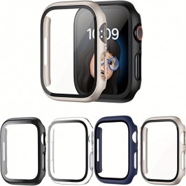 4pcs For Watch Protective Cases With PC + Tempered Glass Screen Protector - Full Coverage Hard Shell