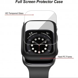 4pcs For Watch Protective Cases With PC + Tempered Glass Screen Protector - Full Coverage Hard Shell