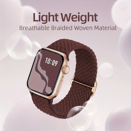 Braided Stretchy Solo Loop Compatible For iWatch Band 38mm 40mm 41mm 42mm 44mm 45mm 49mm For Women Men, Nylon Elastic Straps Wristbands For IWatch Series 8 7 6 SE 5 4 3 2 1 Ultra