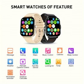 Hot 2023 New 1.85 Touch-controlled Silicone Strap Outdoor Smartwatch For Men And Women, Dialing/answering Phones, Step Calorie Tracker, Call Alert, Multi-purpose Smartwatch, Wireless Connection For Android And For IPhone