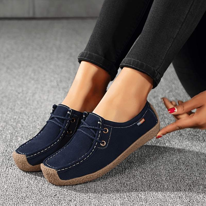 womens lace up loafers comfort lightweight slip on shoes casual low top flat shoes details 5