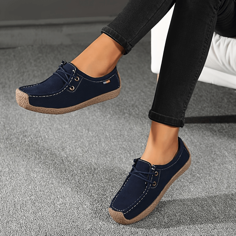 womens lace up loafers comfort lightweight slip on shoes casual low top flat shoes details 8