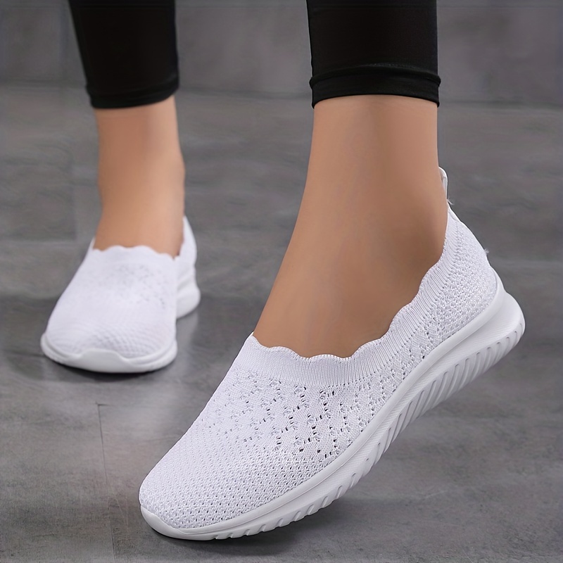 womens breathable flying woven flat shoes casual slip on outdoor shoes lightweight mesh low top shoes details 1