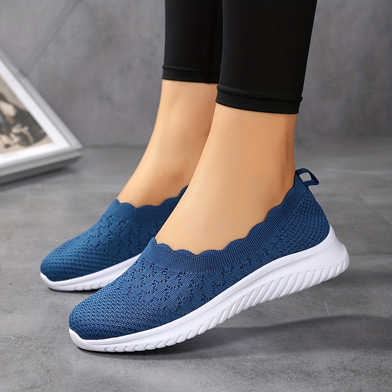 womens breathable flying woven flat shoes casual slip on outdoor shoes lightweight mesh low top shoes details 5