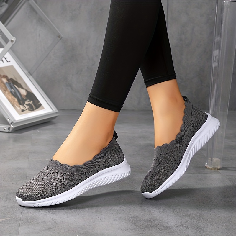 womens breathable flying woven flat shoes casual slip on outdoor shoes lightweight mesh low top shoes details 7