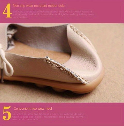 womens solid color bowknot flats shoes comfy soft sole slip on wear resistant shoes casual walking shoes details 8