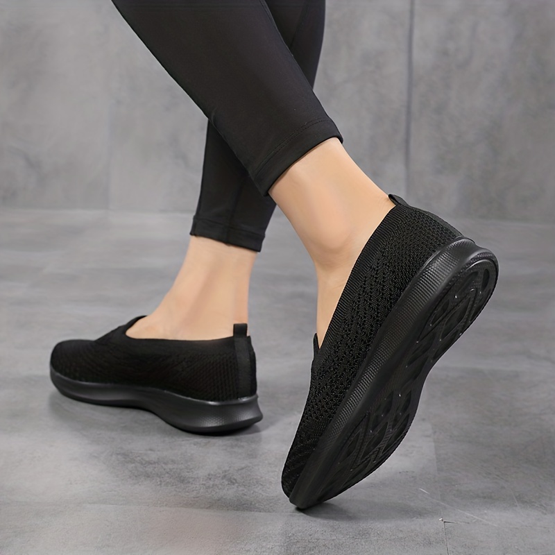 womens breathable knit flat shoes casual slip on outdoor shoes lightweight low top shoes details 4