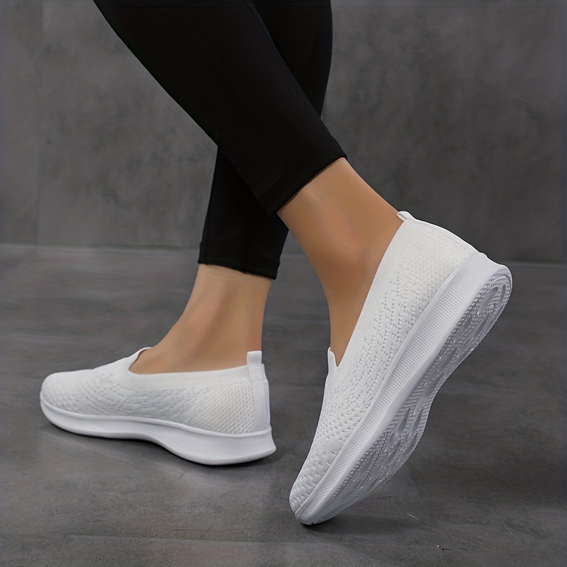 womens breathable knit flat shoes casual slip on outdoor shoes lightweight low top shoes details 9