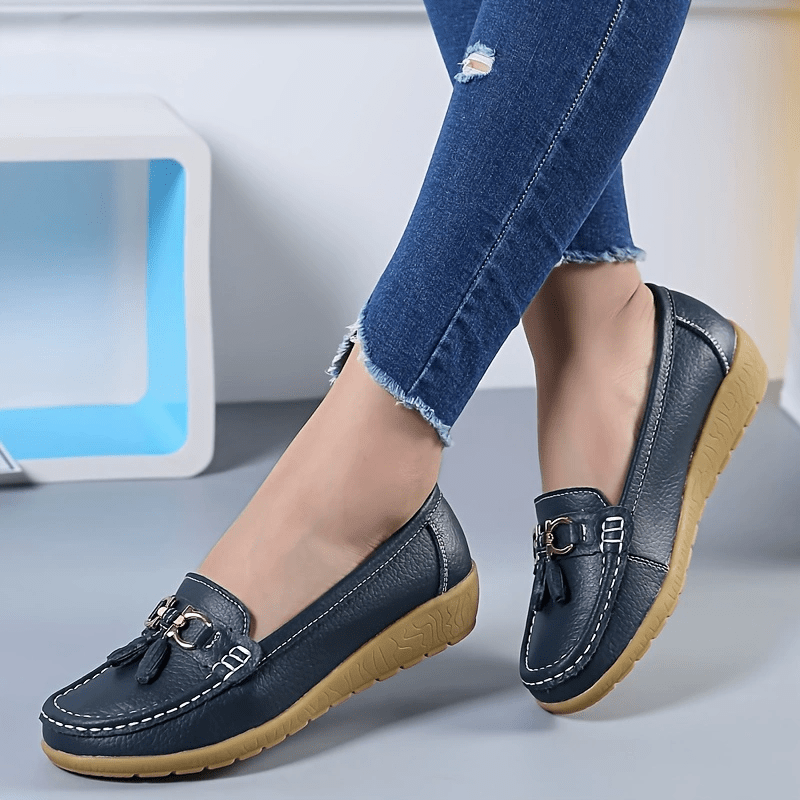 womens metal decor flats shoes non slip lightweight slip on shoes soft sole wedge walking shoes details 3