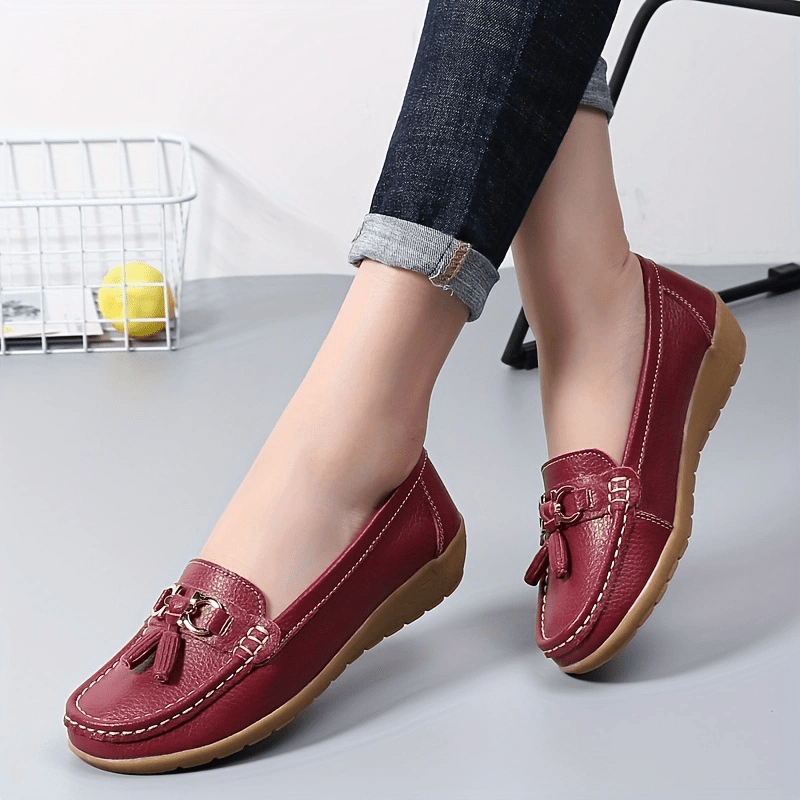 womens metal decor flats shoes non slip lightweight slip on shoes soft sole wedge walking shoes details 5