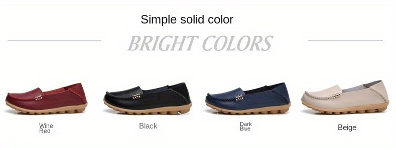 womens casual solid color flat shoes lightweight soft sole slip on walking loafers non slip driving flats details 2