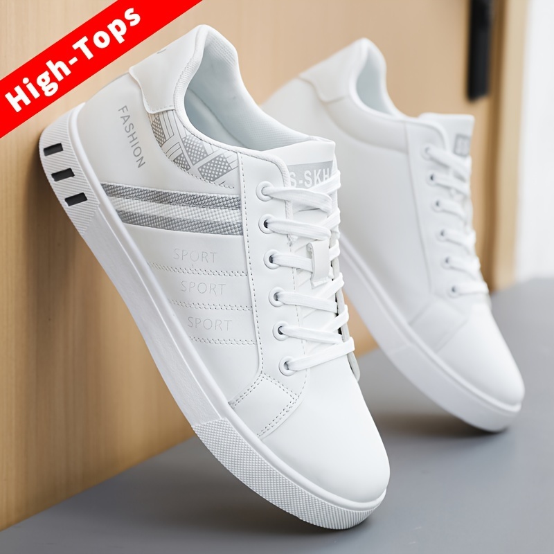 mens easily wiped clean skate shoes with good grip breathable lace up sneakers mens footwear details 12