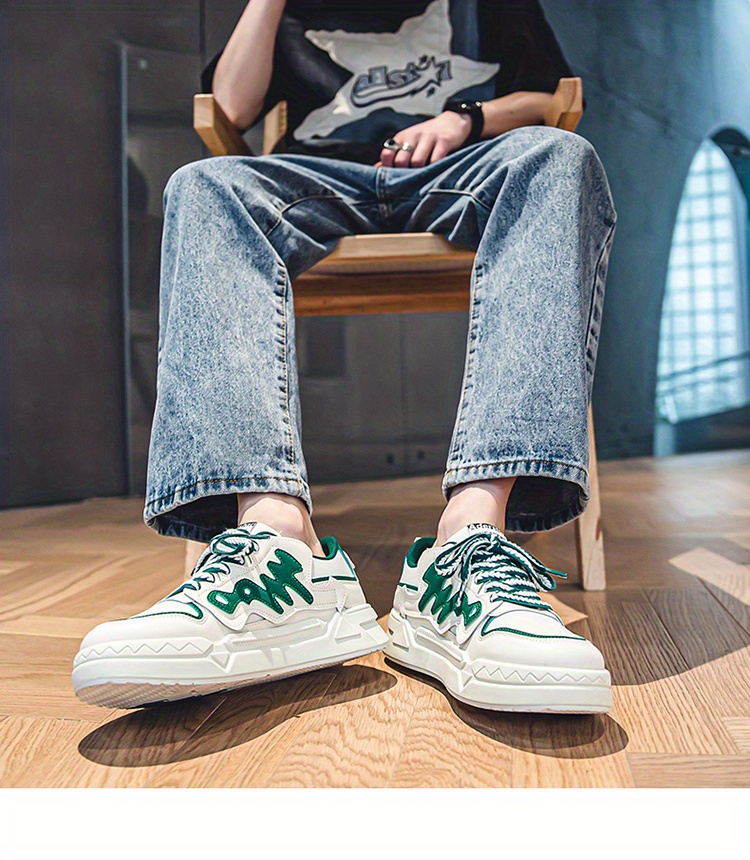 mens trendy alphabets decor skate shoes fashionable non slip sneakers mens footwear details 5