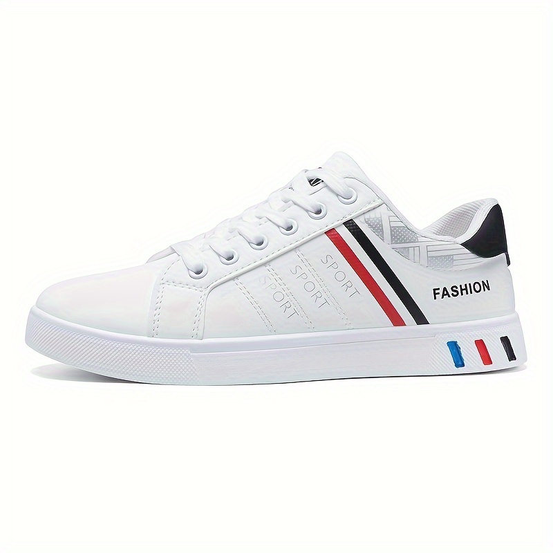 mens lace up sneakers striped detail design skate shoes with good grip breathable details 14