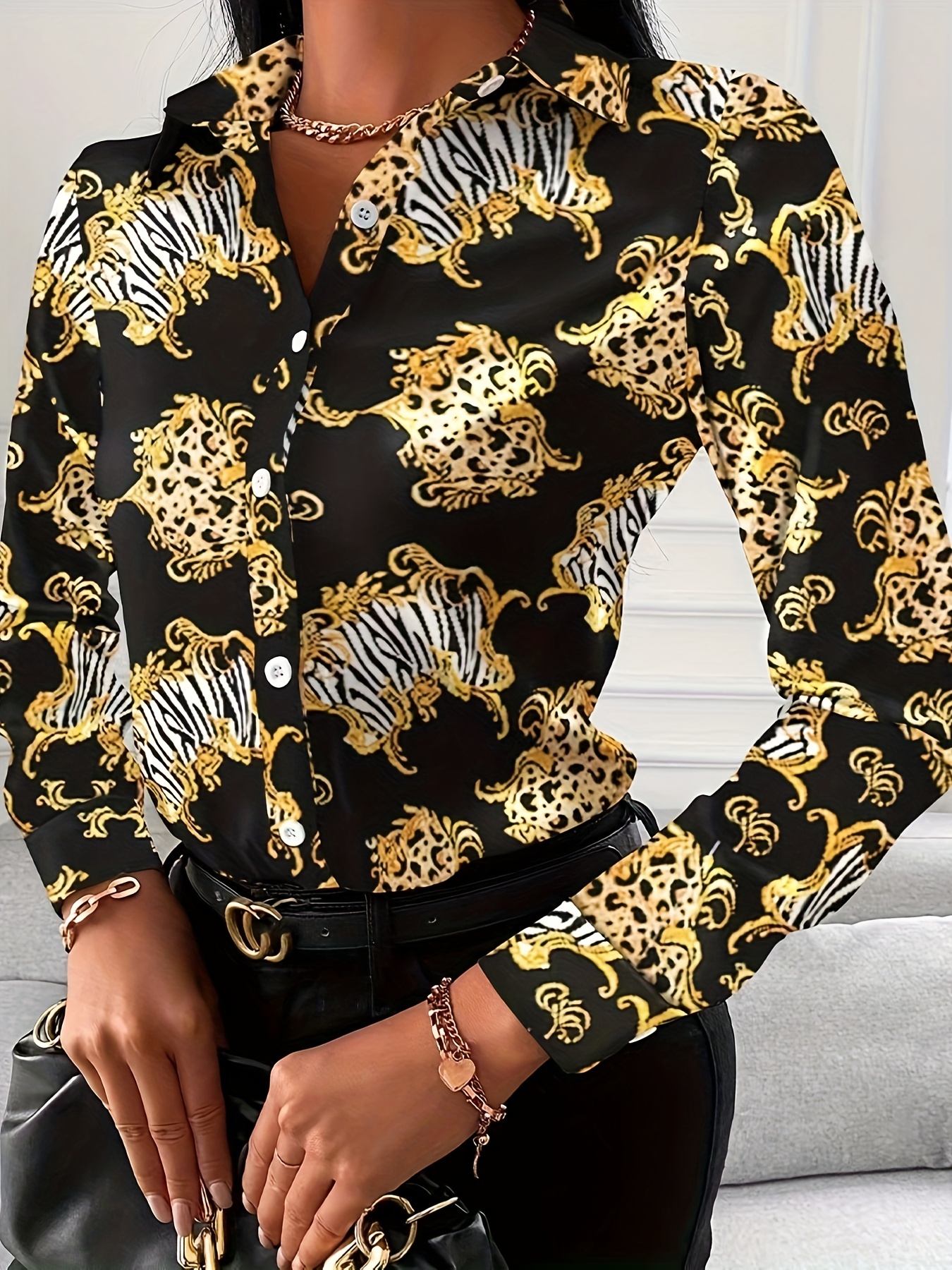 long sleeve beach vacation shirt button up casual top for spring fall womens clothing details 0