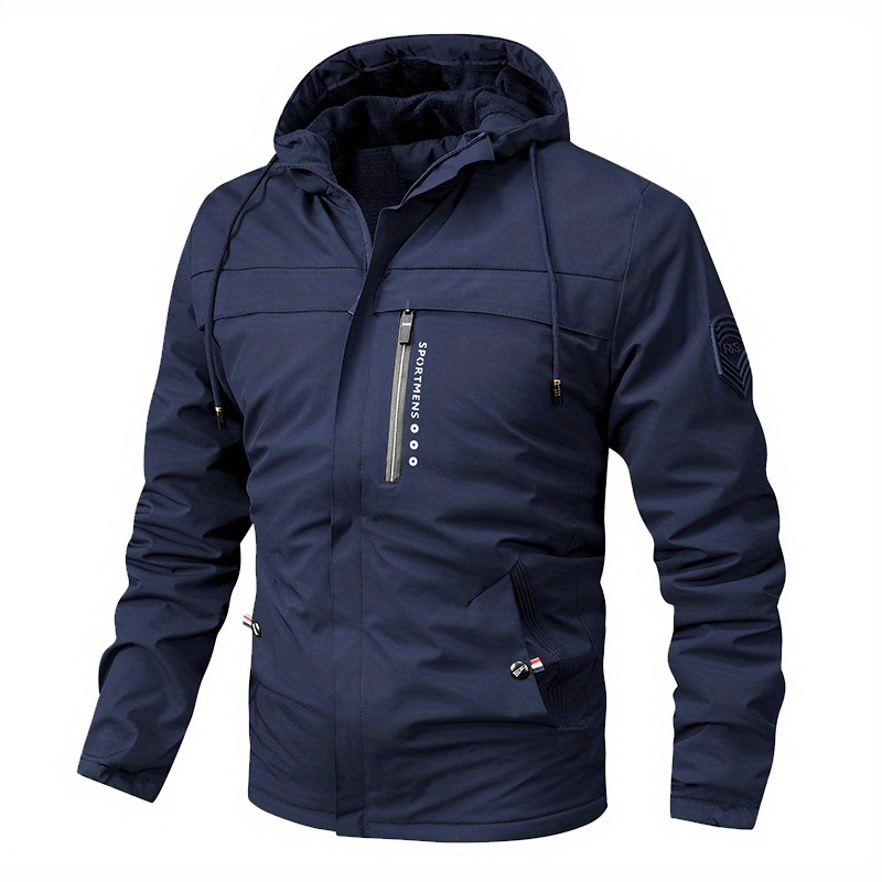 warm fleece hooded jacket mens casual winter jacket coat for outdoor activities details 7