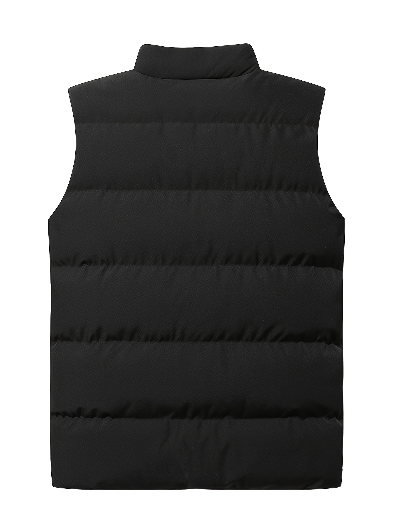 warm winter vest mens casual zipper pockets stand collar zip up vest for fall winter details 11