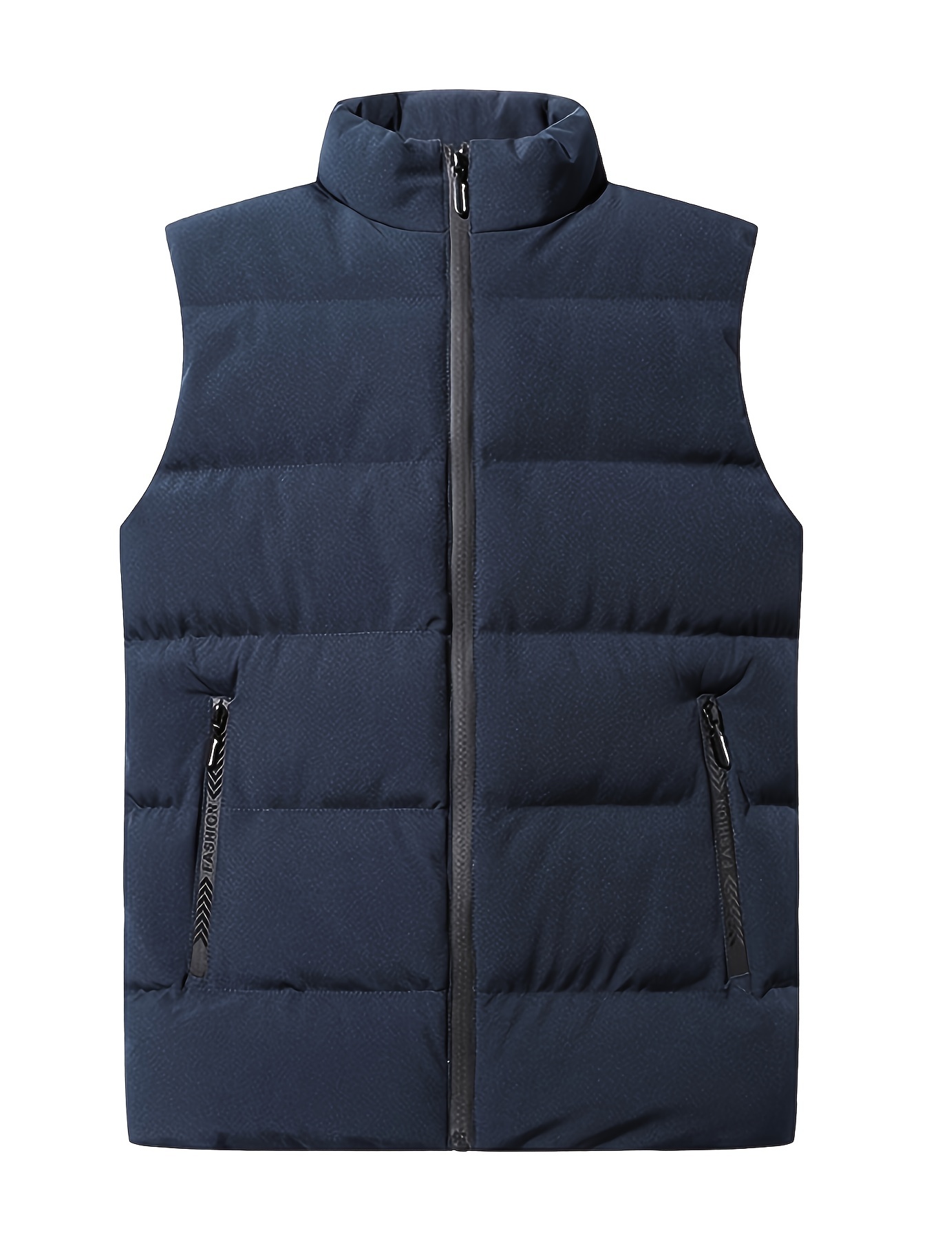 warm winter vest mens casual zipper pockets stand collar zip up vest for fall winter details 21