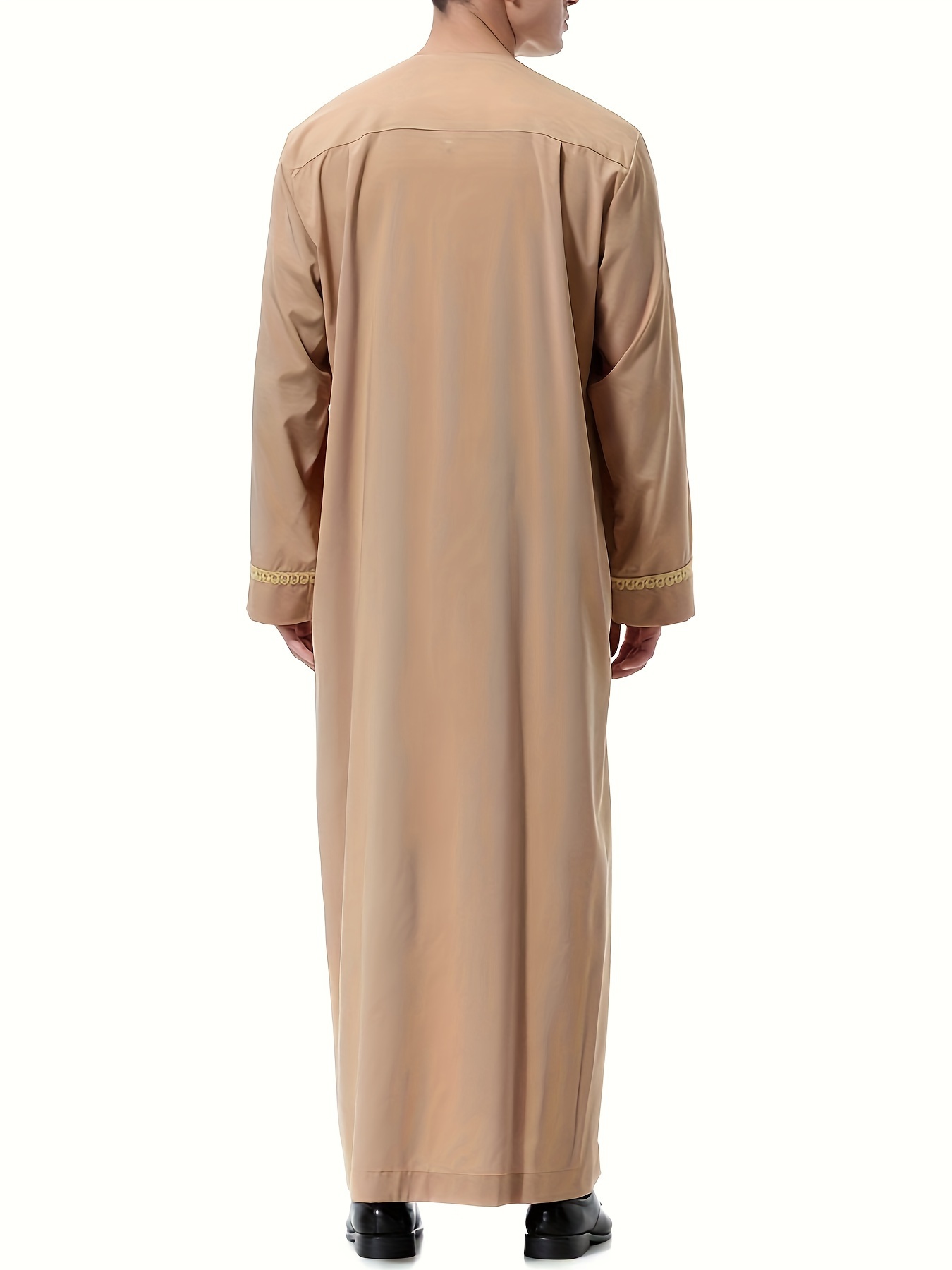 mens saudi arabic thobe jubba dishdasha long sleeve robe islamic dress ramadan muslim dress middle east islamic clothing details 1