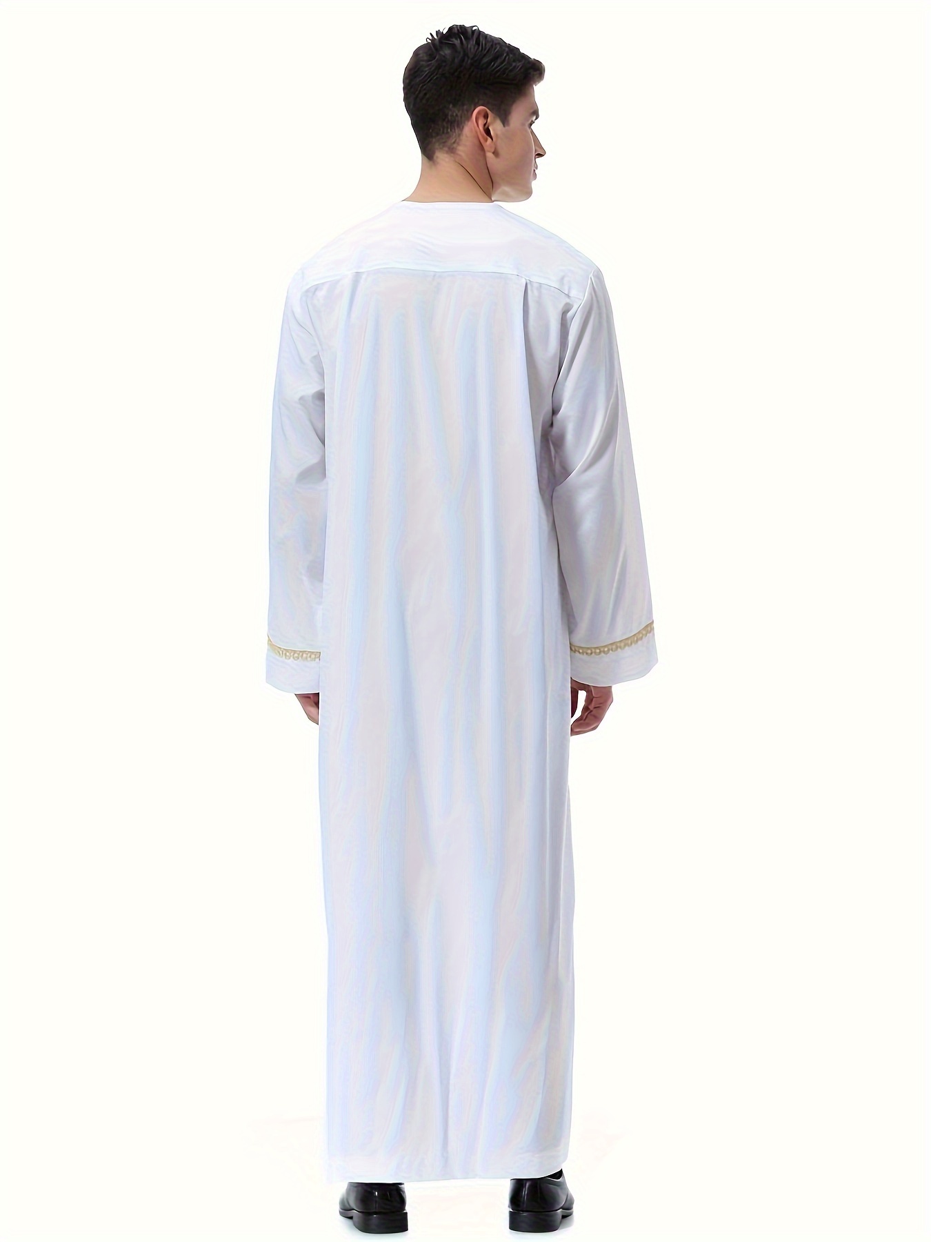 mens saudi arabic thobe jubba dishdasha long sleeve robe islamic dress ramadan muslim dress middle east islamic clothing details 6