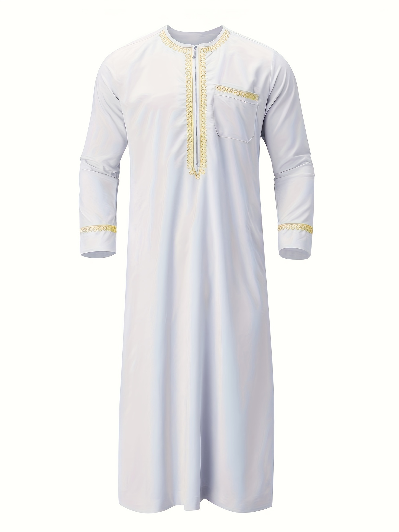 mens saudi arabic thobe jubba dishdasha long sleeve robe islamic dress ramadan muslim dress middle east islamic clothing details 8