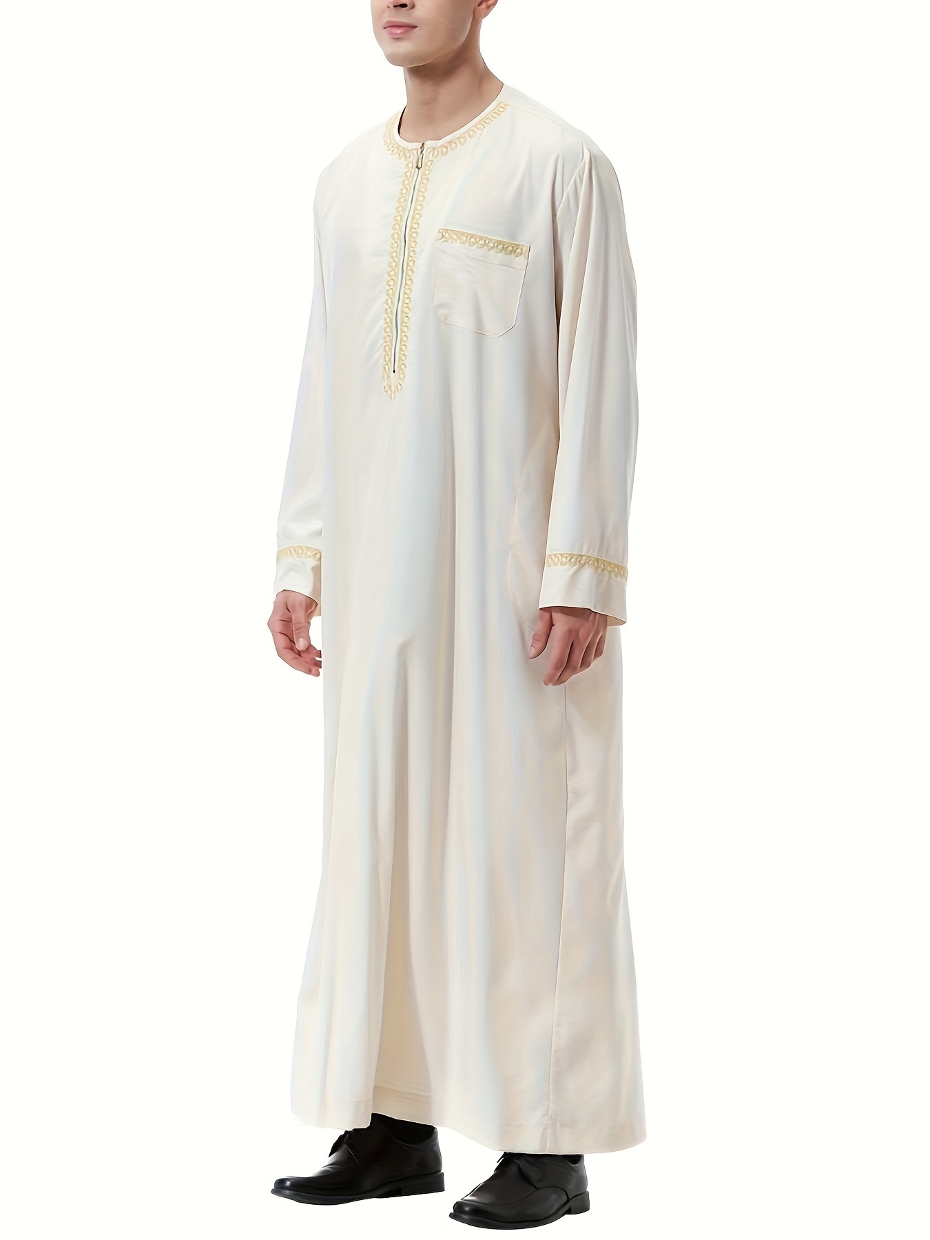 mens saudi arabic thobe jubba dishdasha long sleeve robe islamic dress ramadan muslim dress middle east islamic clothing details 12