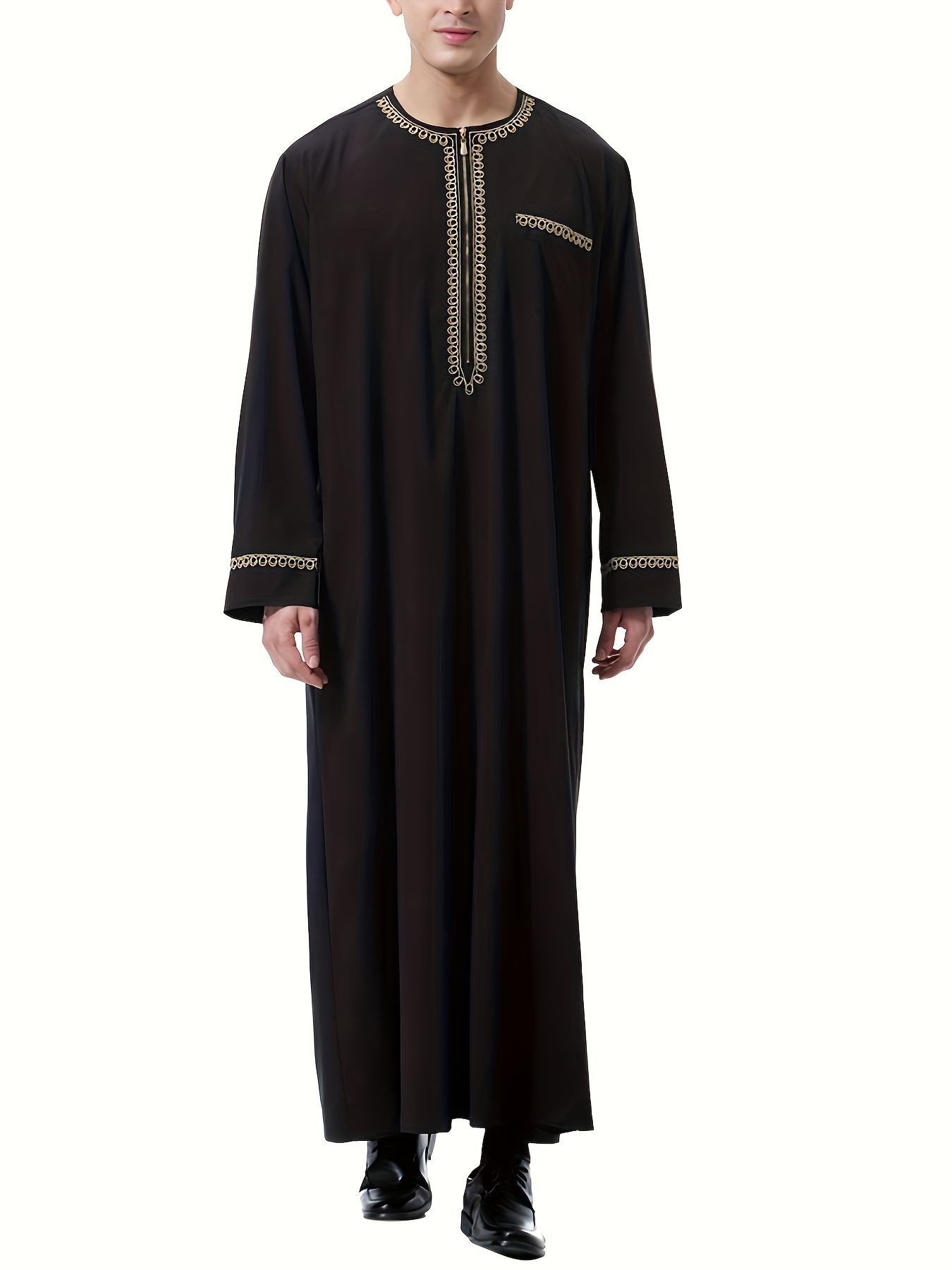 mens saudi arabic thobe jubba dishdasha long sleeve robe islamic dress ramadan muslim dress middle east islamic clothing details 16