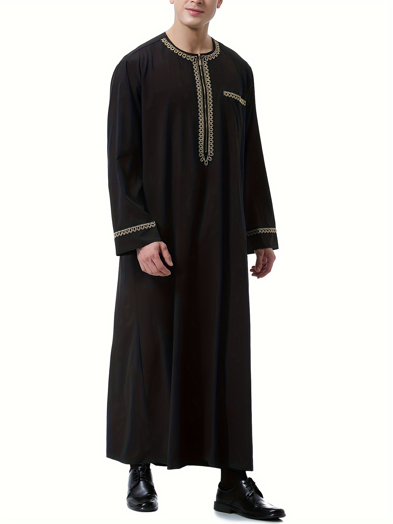 mens saudi arabic thobe jubba dishdasha long sleeve robe islamic dress ramadan muslim dress middle east islamic clothing details 17