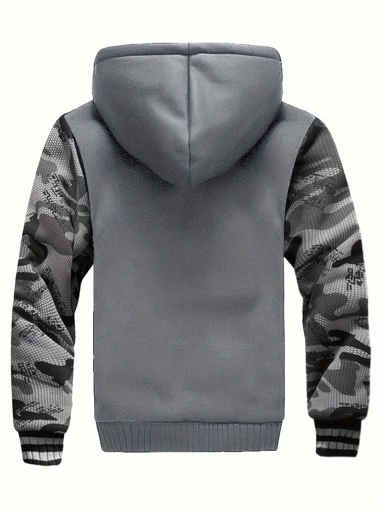 mens warm fleece hooded jacket casual color block jacket coat for fall winter details 13