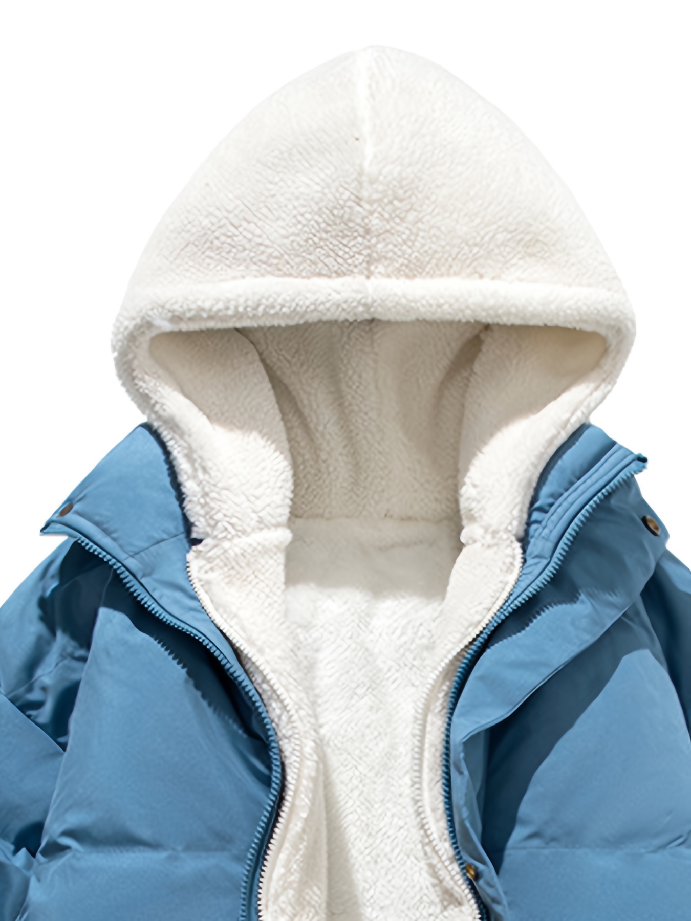 warm fleece hooded winter jacket mens casual cotton padded coat for fall winter details 7