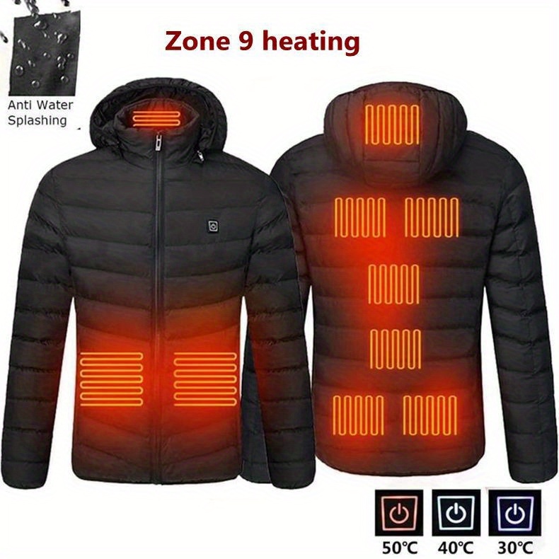 lightweight warm heating cotton padded coat casual zip up lightweight jacket coat for fall winter without battery and power bank details 0