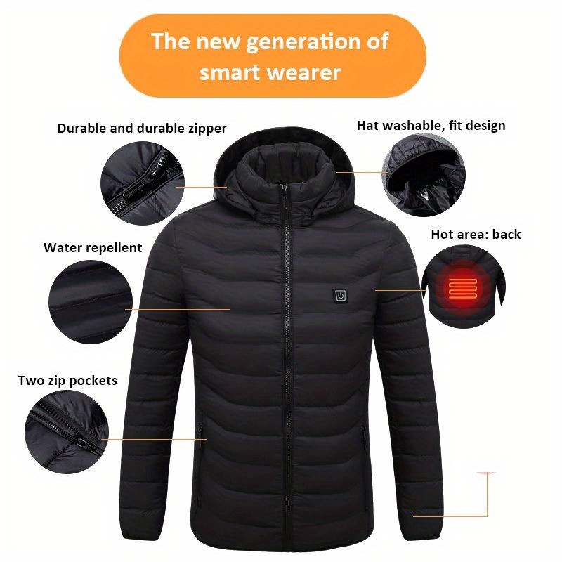 lightweight warm heating cotton padded coat casual zip up lightweight jacket coat for fall winter without battery and power bank details 7