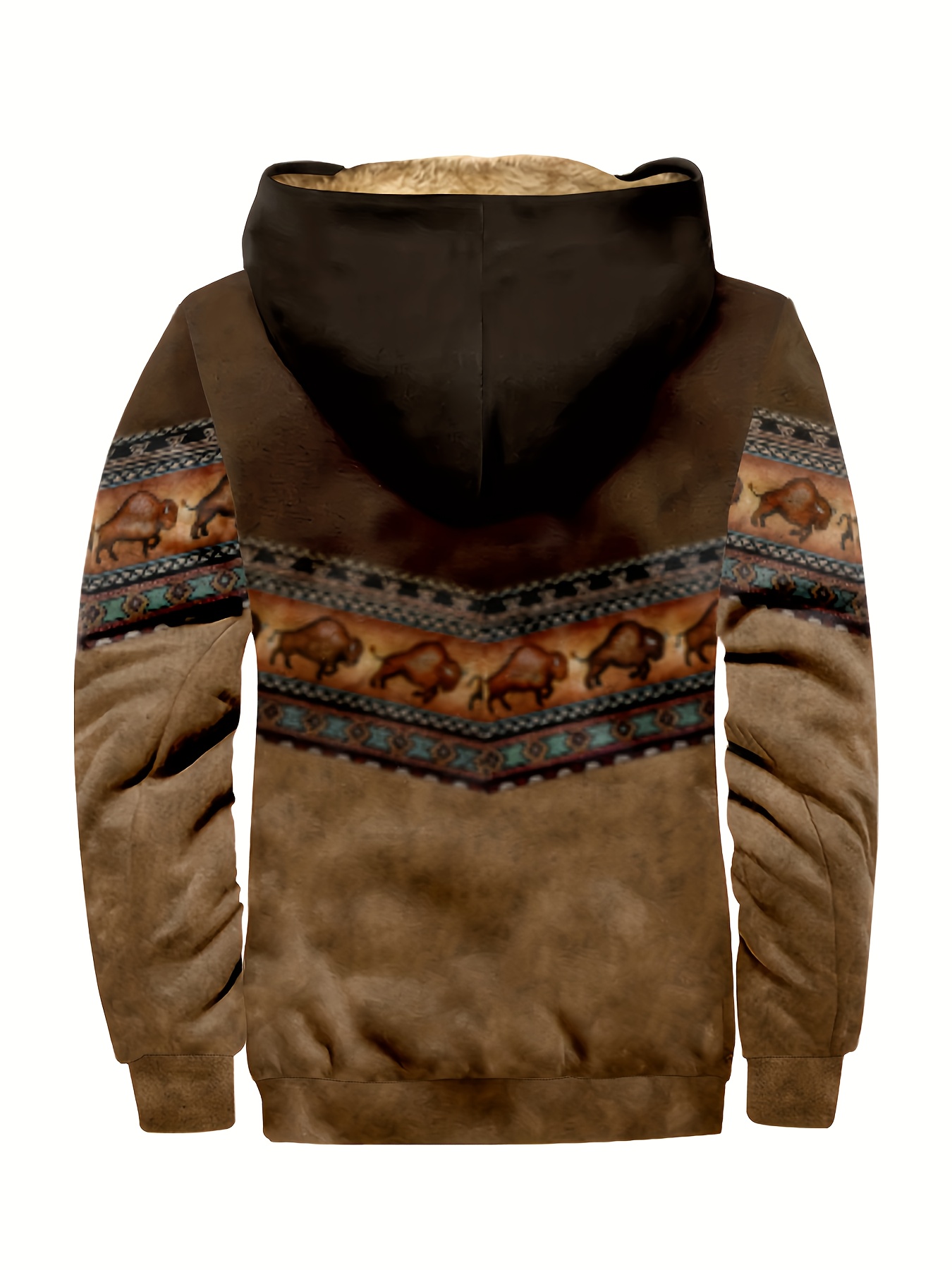 vintage style warm fleece coat mens casual hooded warm thick jacket for fall winter details 1