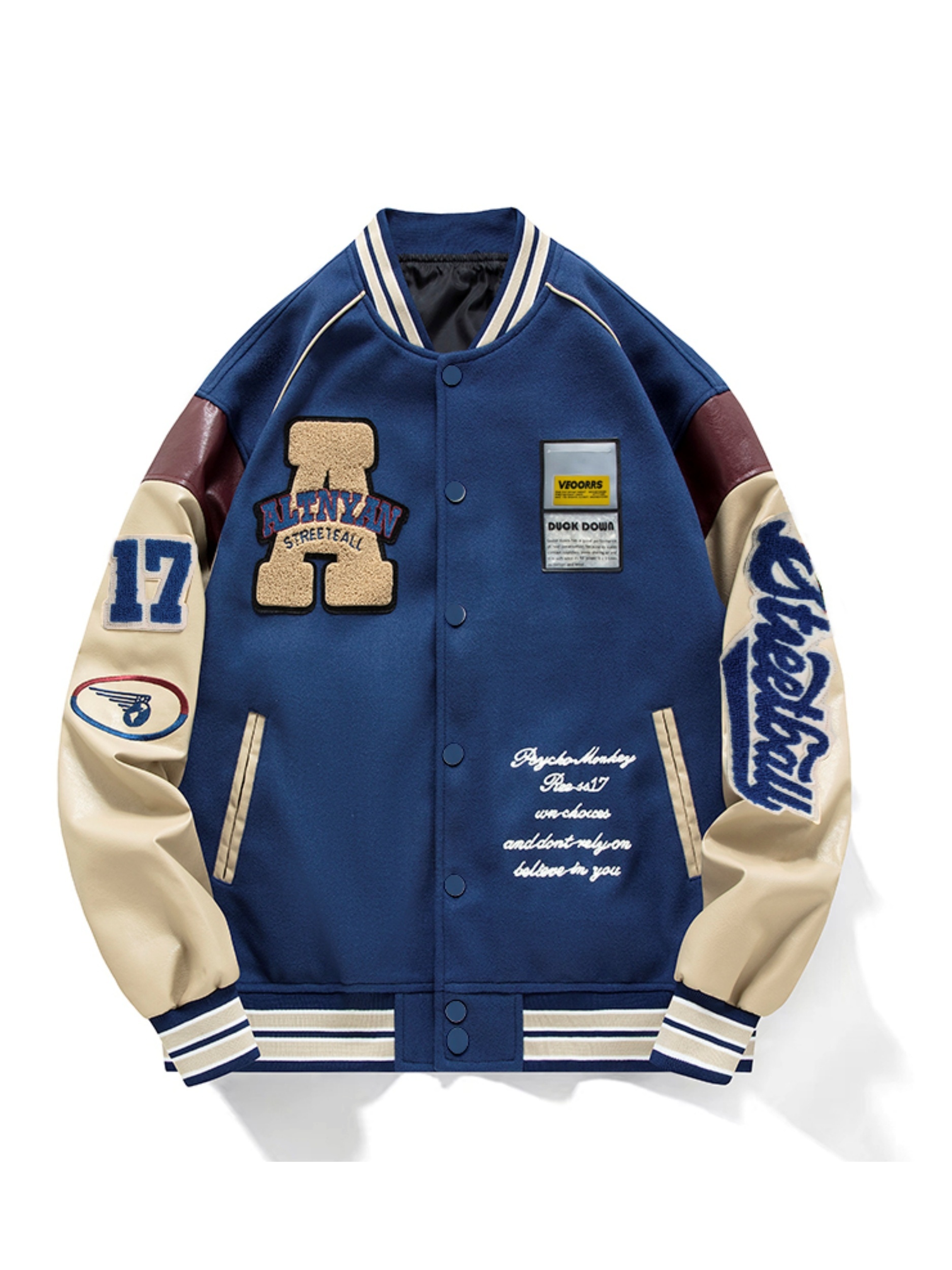 loose oversize vintage baseball jacket with embroidered letters print for men loose oversize jacket gifts best sellers details 14