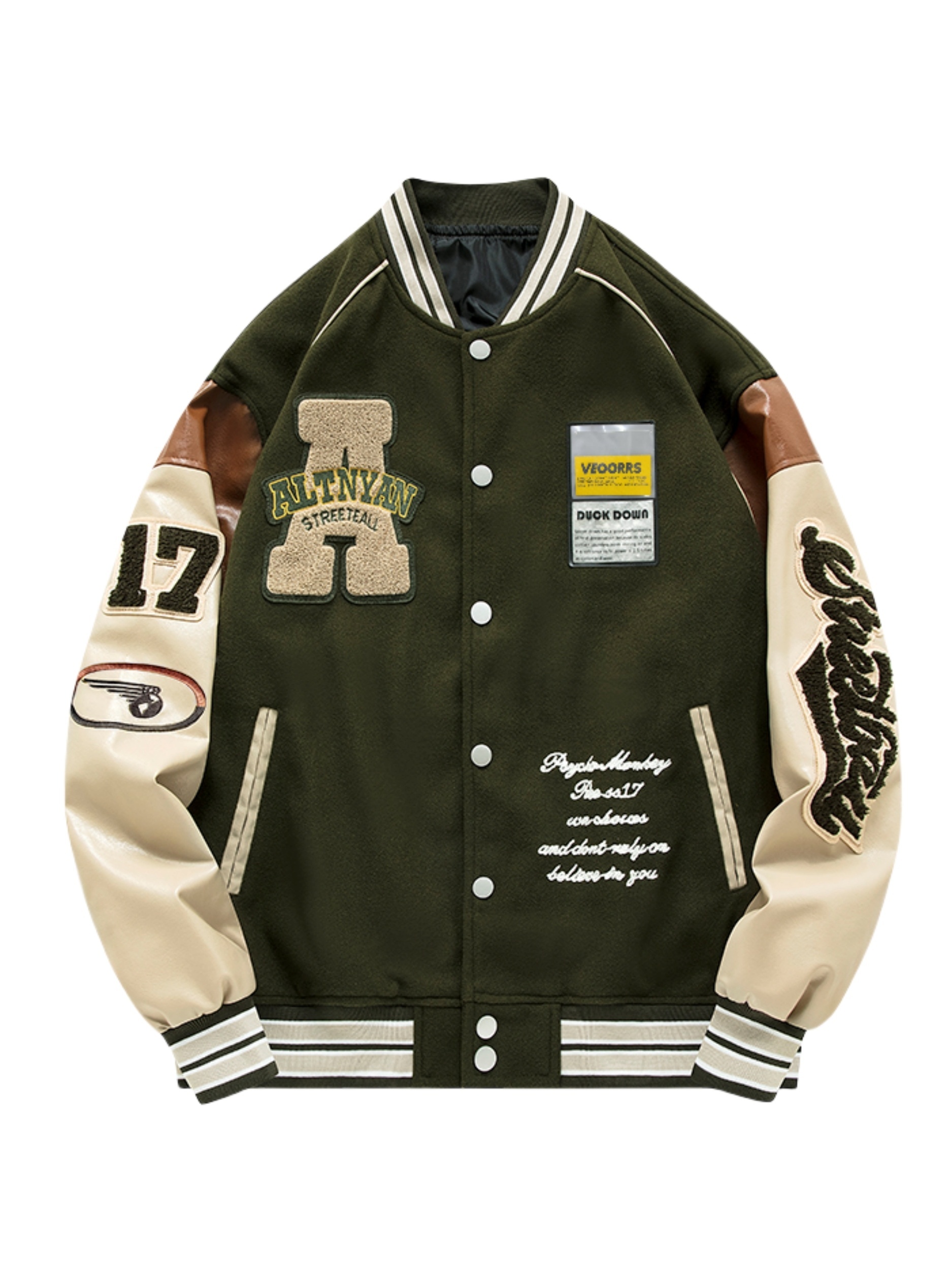 loose oversize vintage baseball jacket with embroidered letters print for men loose oversize jacket gifts best sellers details 29