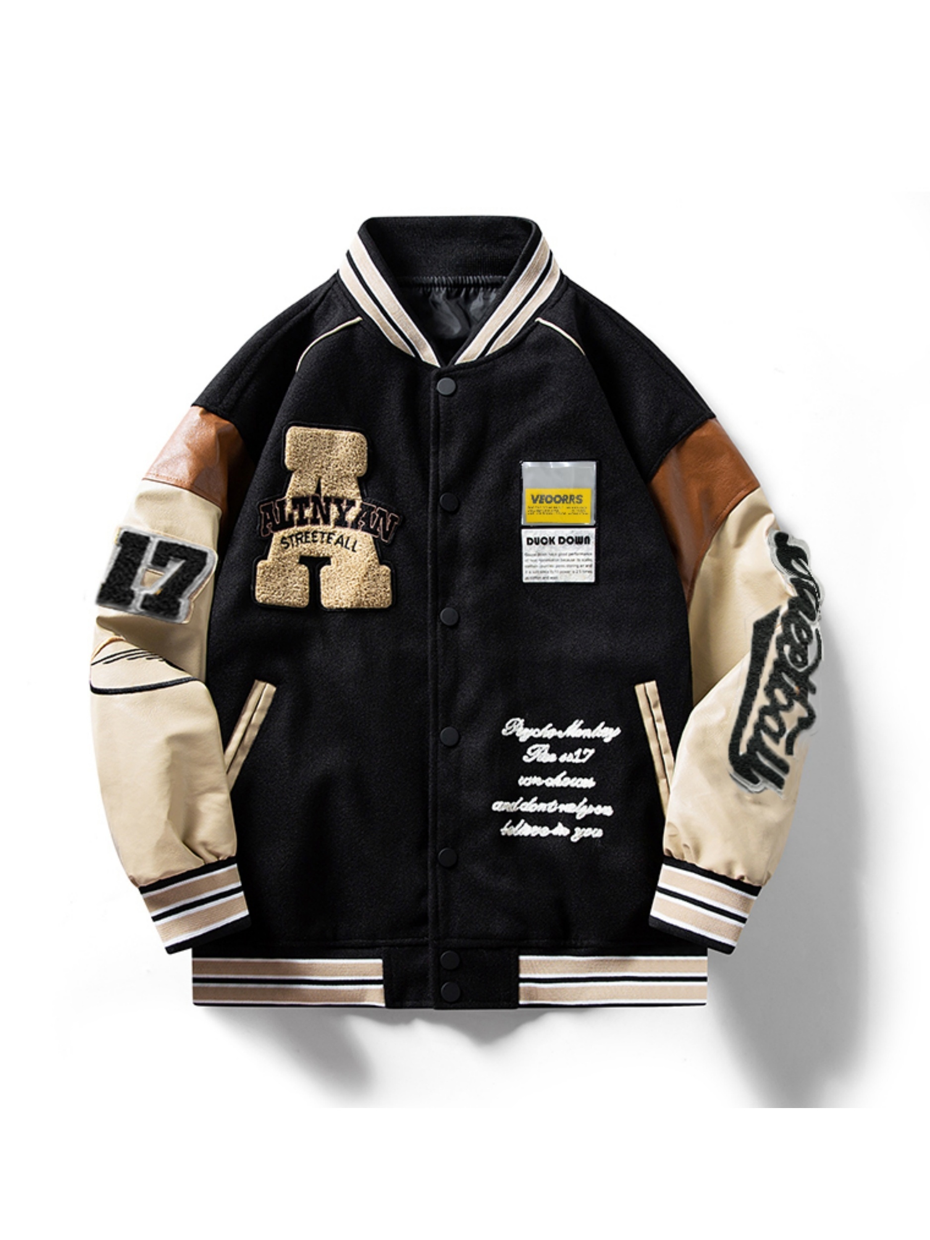 loose oversize vintage baseball jacket with embroidered letters print for men loose oversize jacket gifts best sellers details 42