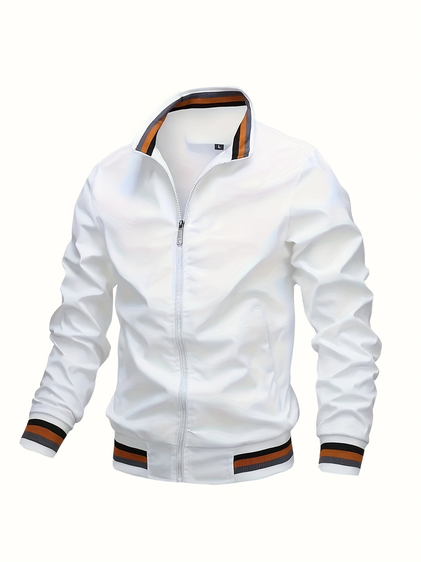 mens casual bomber jacket trendy windbreaker jacket for spring fall details 0