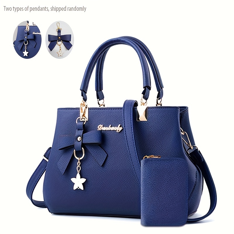 bow decor handbags for women trendy crossbody bag with coin purse top handle satchel purse for office details 7