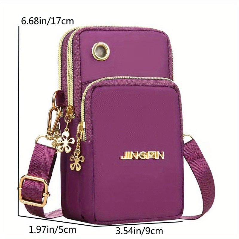 outdoor sports armband phone bag casual nylon crossbody bag running zipper purse with headphone hole details 13