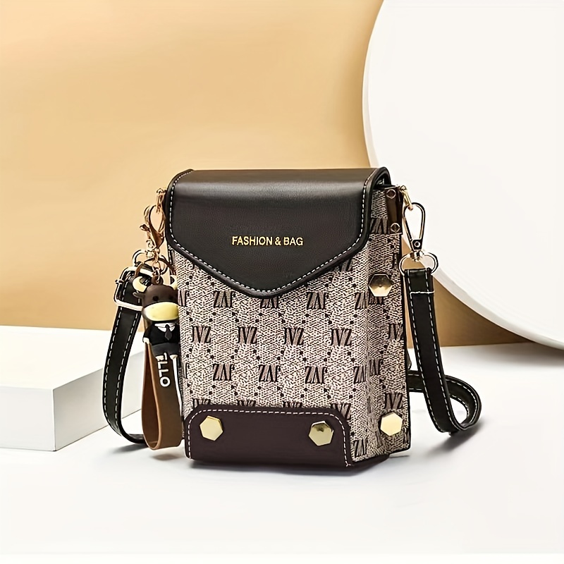 fashion small phone bag womens trendy faux leather flap crossbody bag with adjustable strap details 5