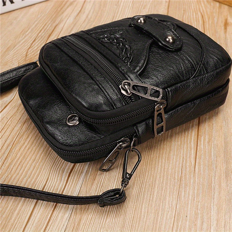 retro square crossbody phone bag solid color fashion coin purse womens daily versatile shoulder bag handbag details 8