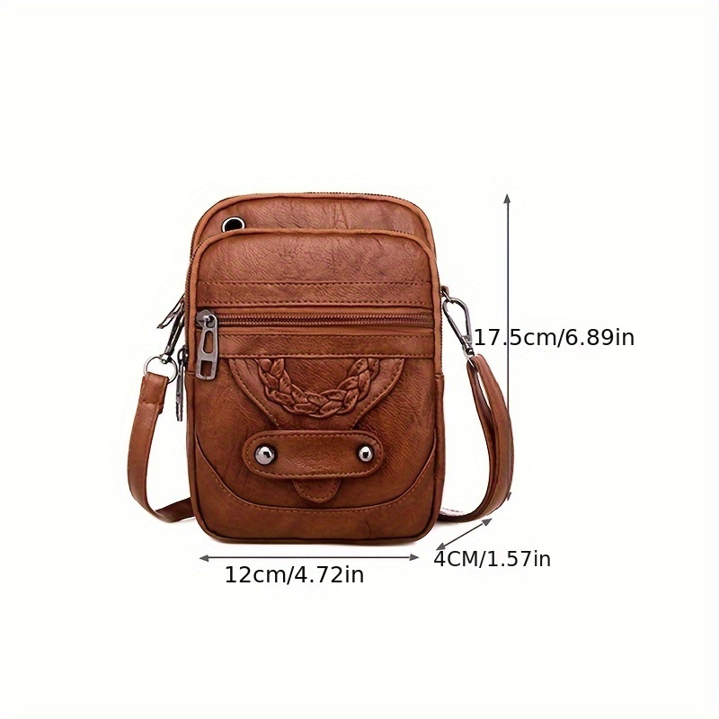 retro square crossbody phone bag solid color fashion coin purse womens daily versatile shoulder bag handbag details 13