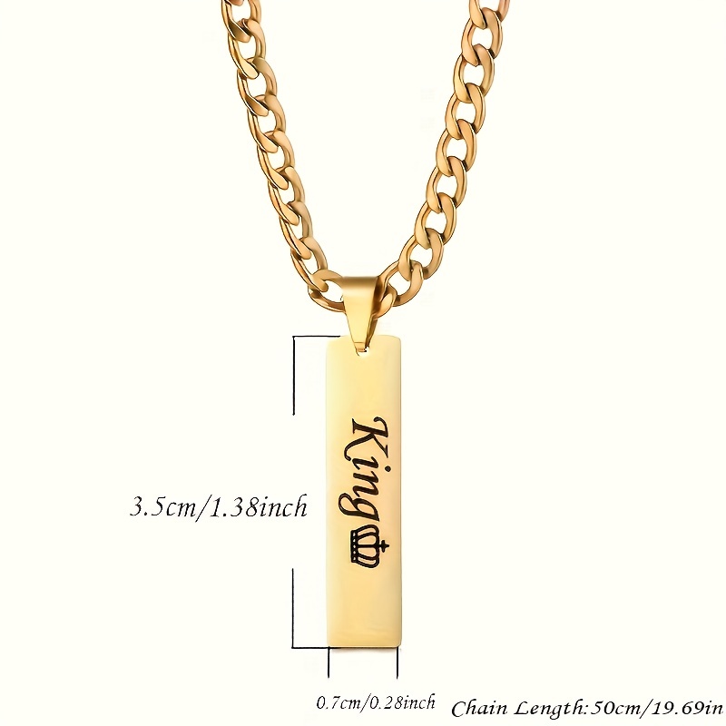 1 2pcs customized carved name date pendant classic personalized stainless steel letter necklace bracelet set fashion nameplate jewelry for mens jewelry as a holiday gift for boyfriend and father family gift details 3