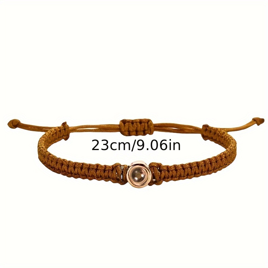 1pc unisex woven adjustable bracelet projection bracelet i love you 100 languages bracelet details 3