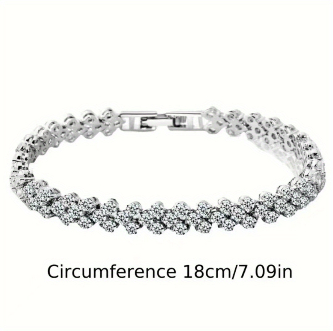 1pc exquisite crystal bracelet gift for men women wedding gift rose golden silvery chain bracelets jewelry details 4