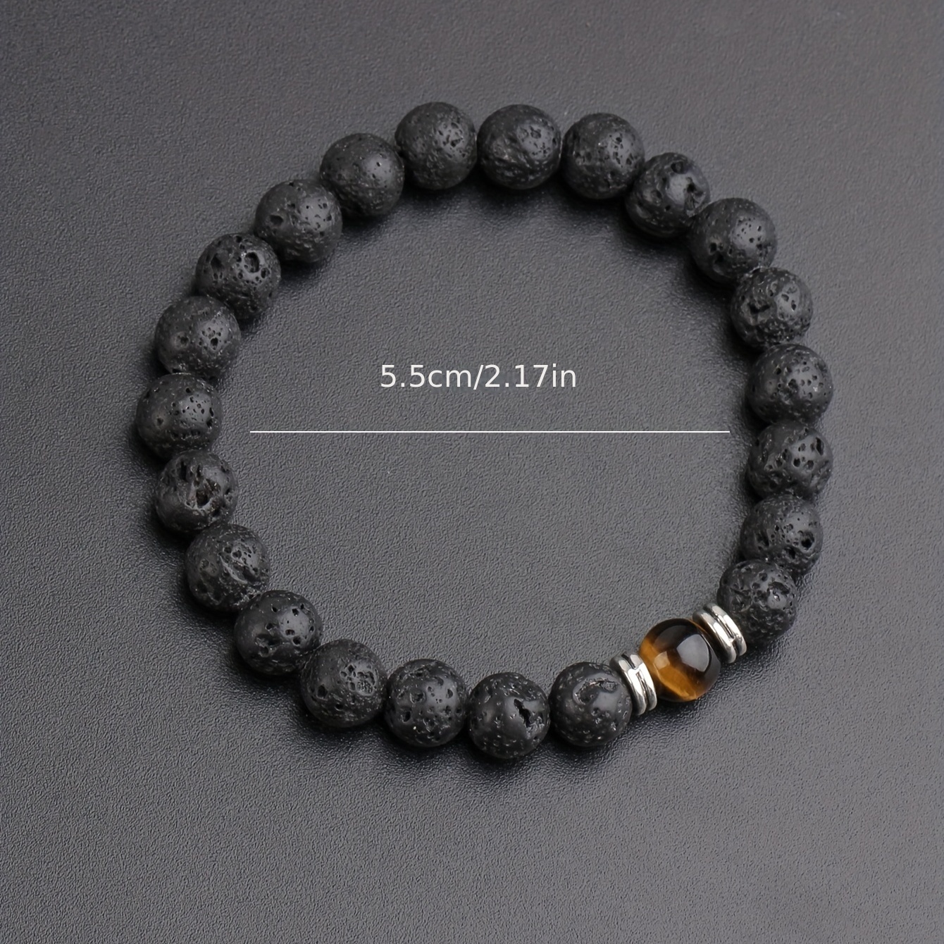 men lava stone-mens lava stone can drop essential oil bead bracelet details 2