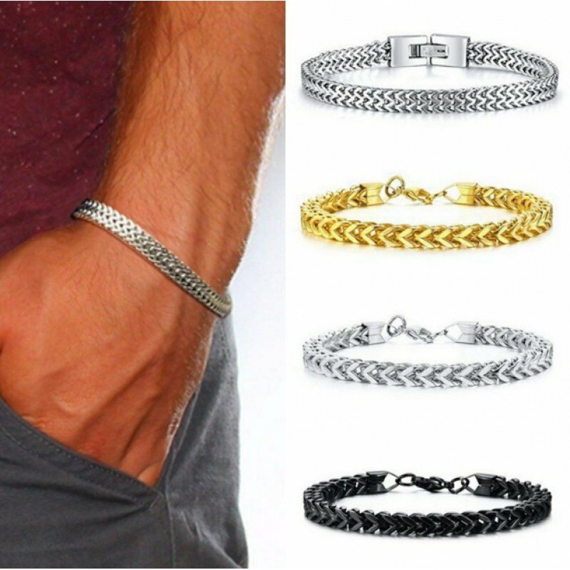 titanium steel mens bracelet stainless steel jewelry personality gift mens bracelet details 1