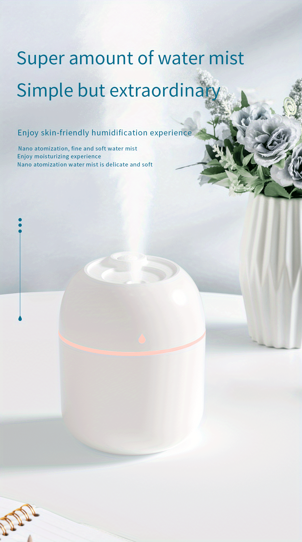 new home large fog volume humidifier office bedroom mini small color light desktop air purifier mute details 0