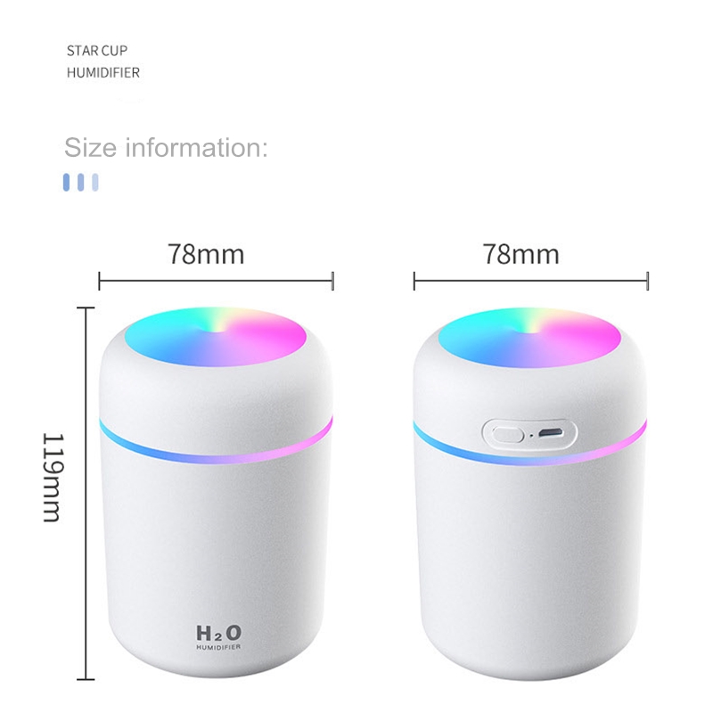 300ml usb desktop humidifier with auto shut off night light quiet ultrasonic aroma diffuser for plants office car and baby room details 11